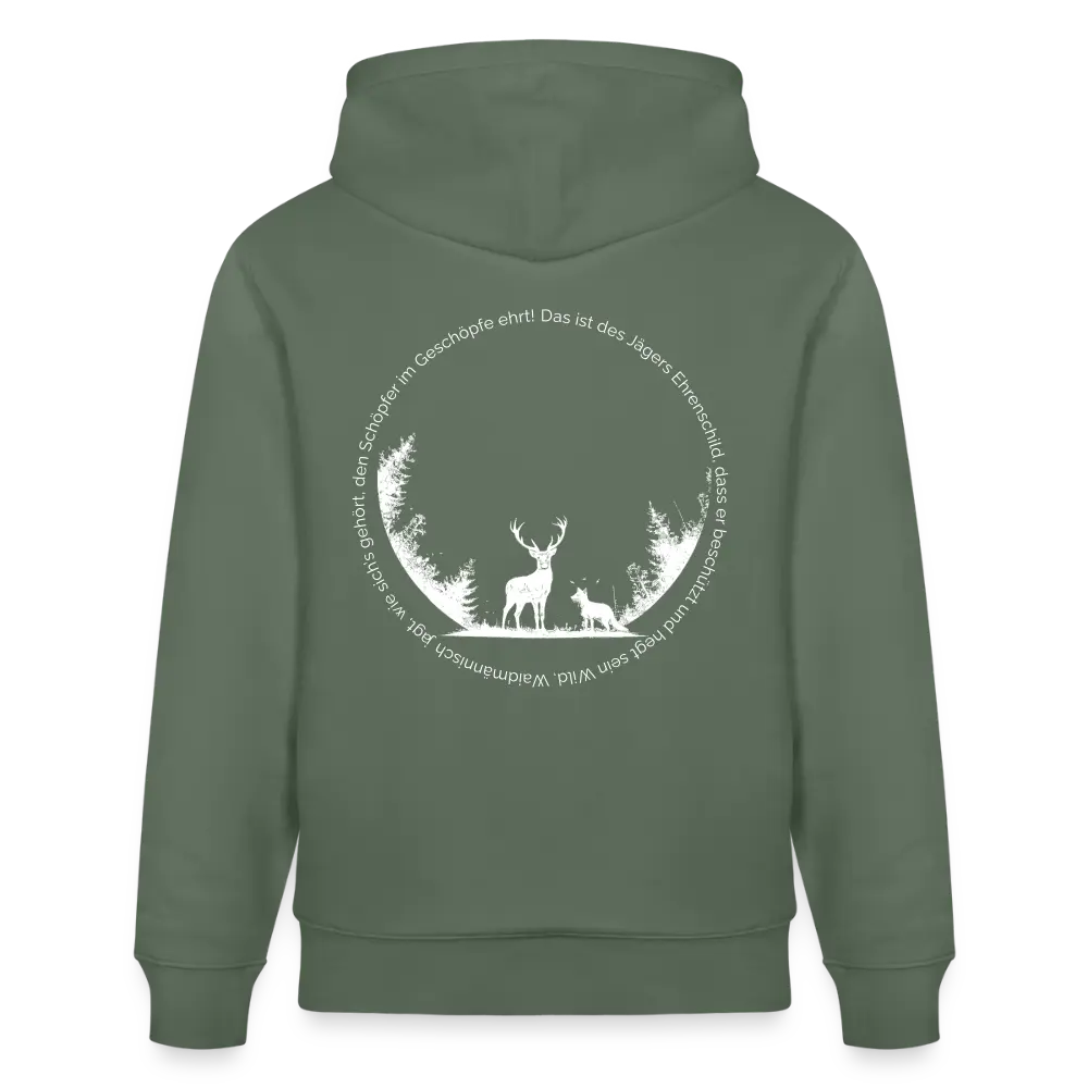 Ehrenschild 2.0 - Hoodie Unisex - White Print - Tanngrün