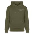ANSITZ 1.0 - Hoodie Unisex - White Print - Khaki Grün