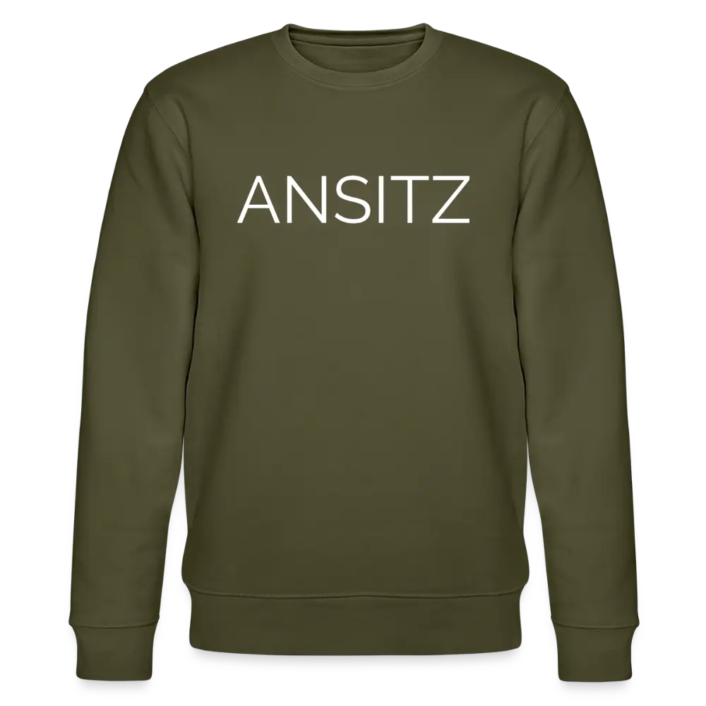 ANSITZ 2.0 - Sweatshirt Unisex - White Print - Khaki