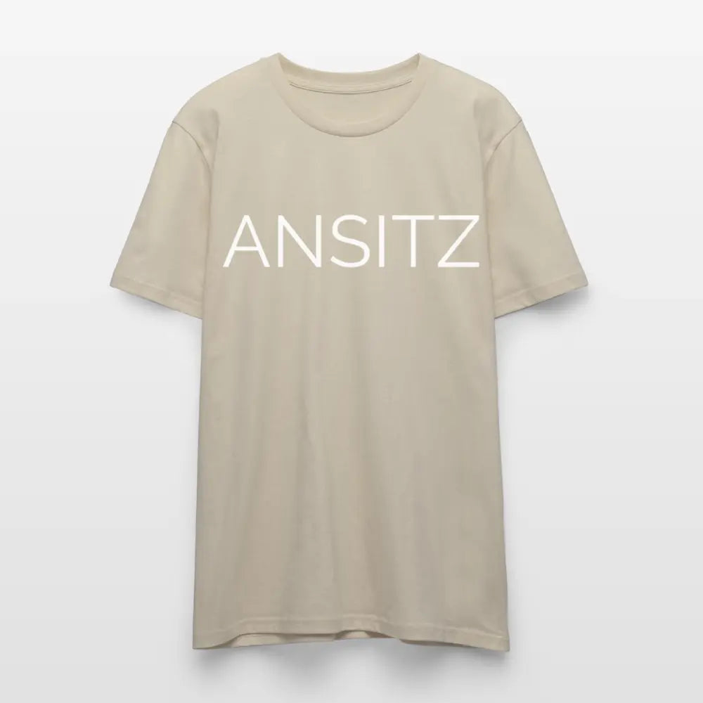 ANSITZ 2.0- Men T-Shirt - White Print - Beige