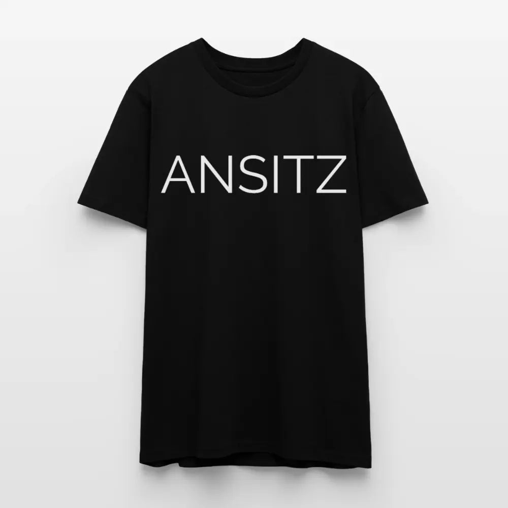 ANSITZ 2.0- Men T-Shirt - White Print - Schwarz