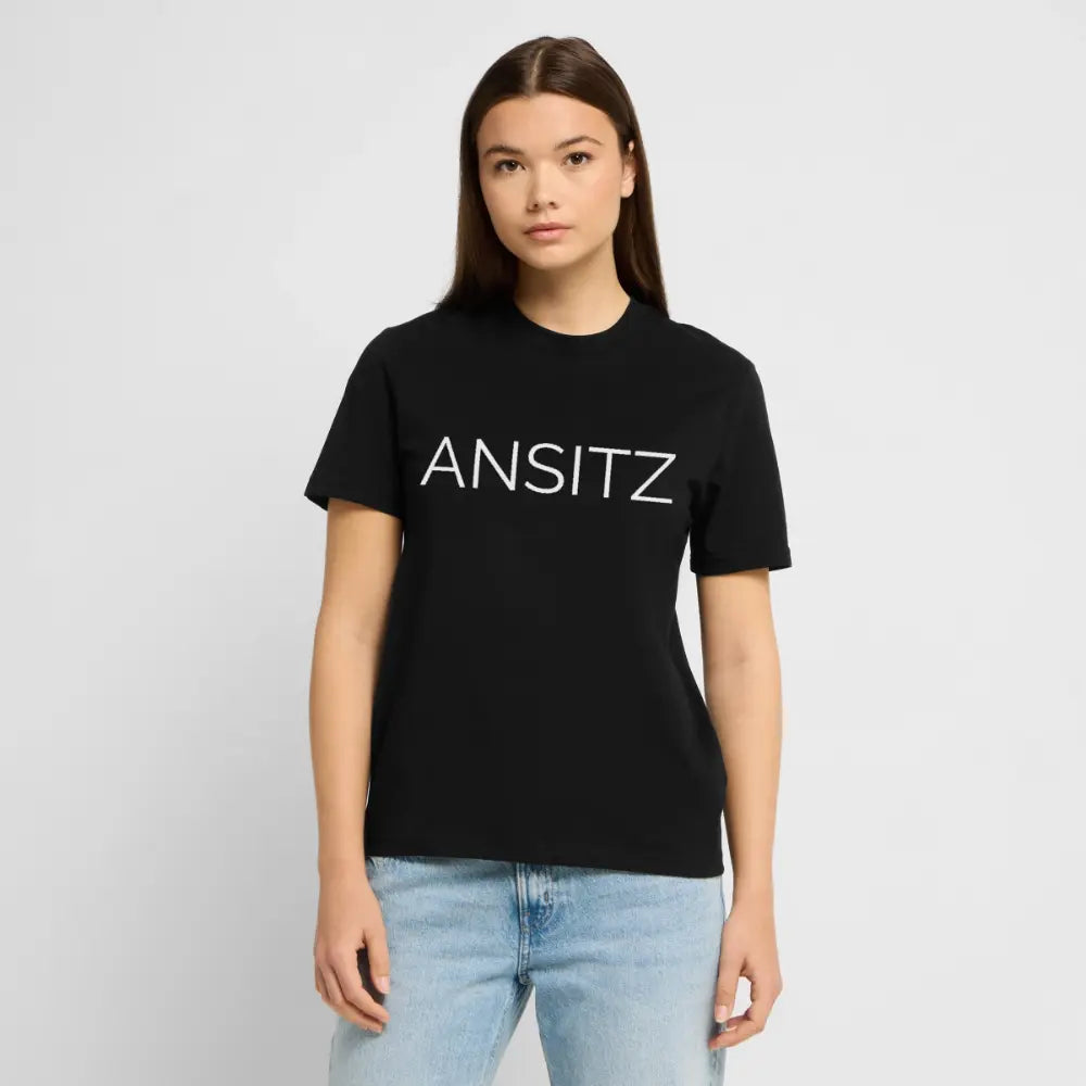 ANSITZ 2.0- Men T-Shirt - White Print - Schwarz
