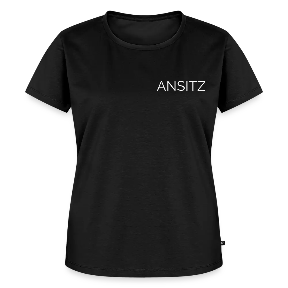 ANSITZ 1.0 - Woman T-Shirt - White Print - Schwarz
