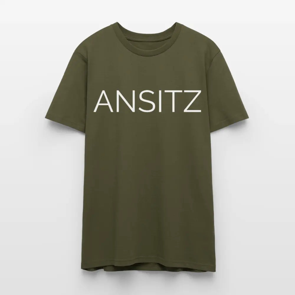 ANSITZ 2.0- Men T-Shirt - White Print - Khaki