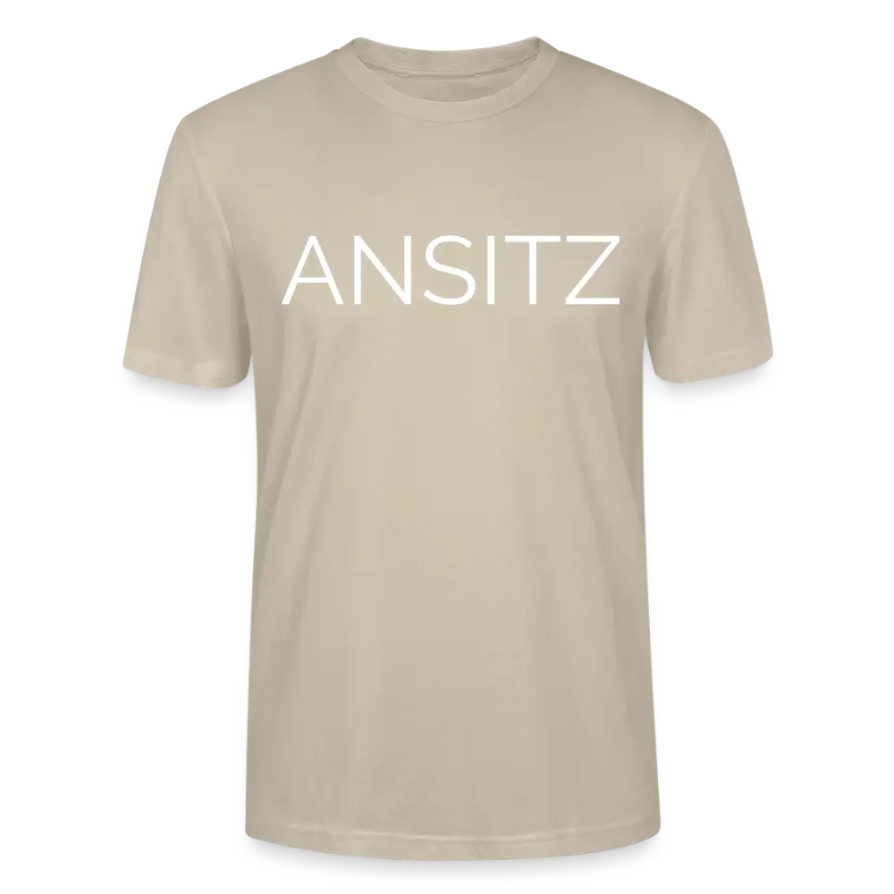 ANSITZ 2.0- Men T-Shirt - White Print - Beige