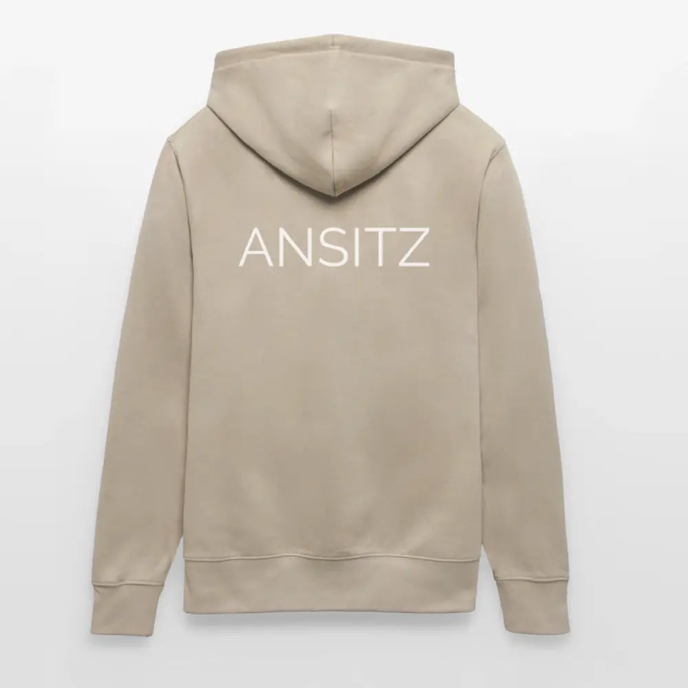 ANSITZ 1.0 - Hoodie Unisex - White Print - Beige