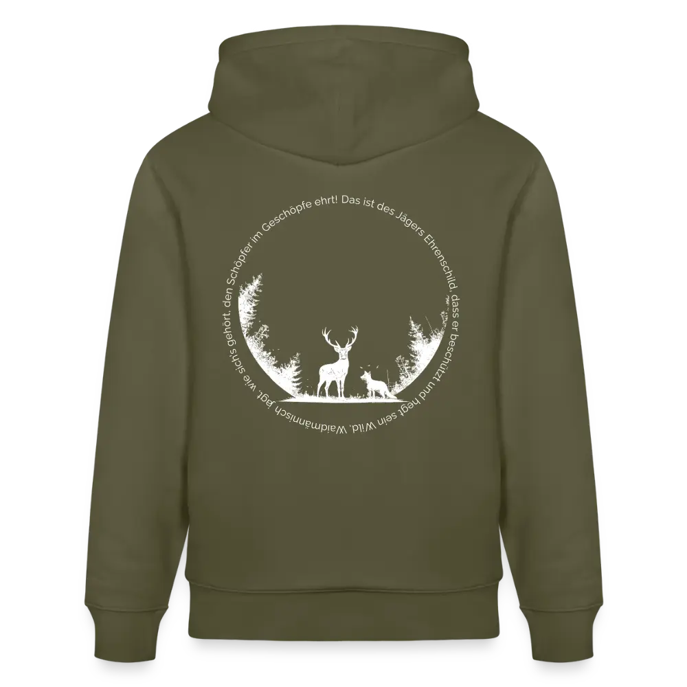 Ehrenschild 2.0 - Hoodie Unisex - White Print - Khaki Grün