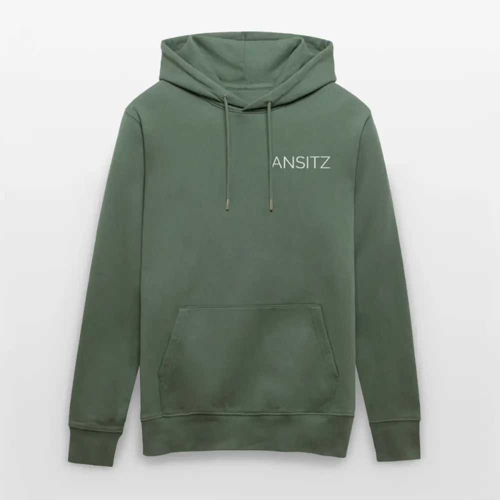 ANSITZ 1.0 - Hoodie Unisex - White Print - Tanngrün