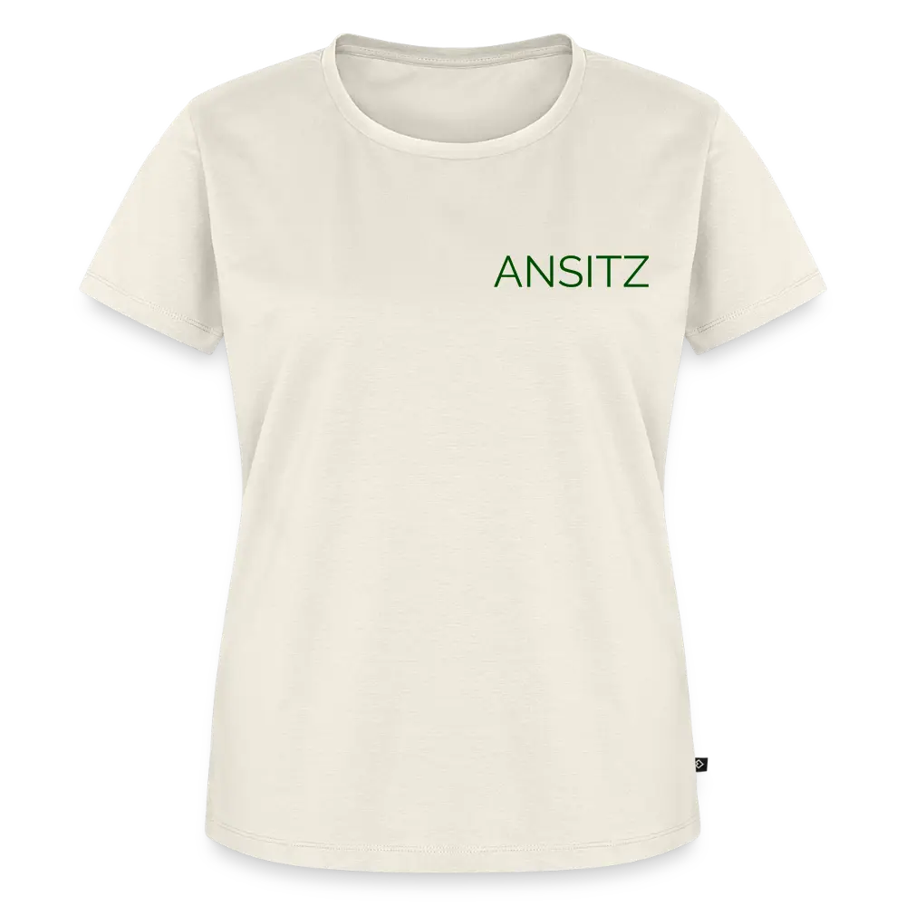 ANSITZ 1.0 - Woman T-Shirt - Green Print - Naturweiß