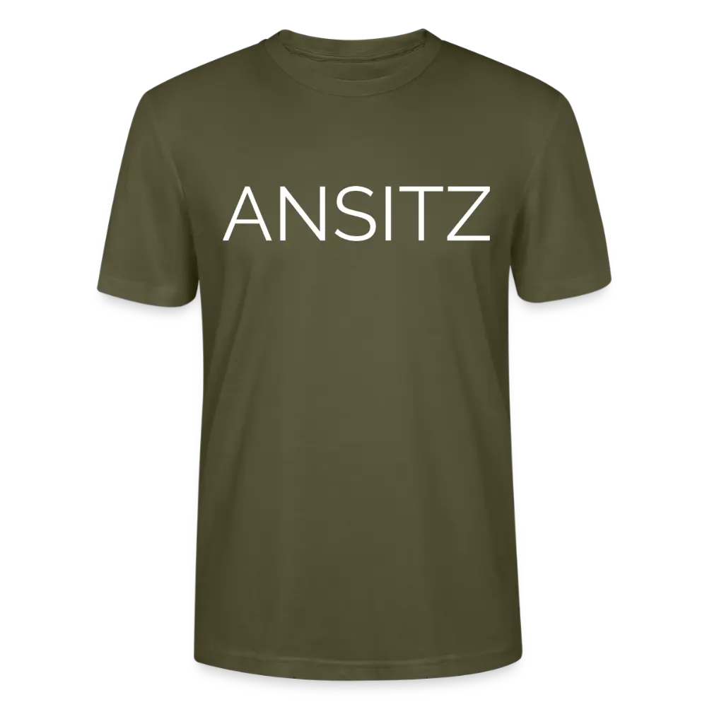 ANSITZ 2.0- Men T-Shirt - White Print - Khaki