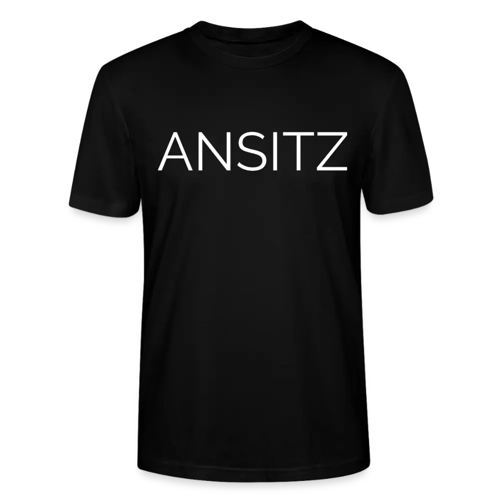 ANSITZ 2.0- Men T-Shirt - White Print - Schwarz
