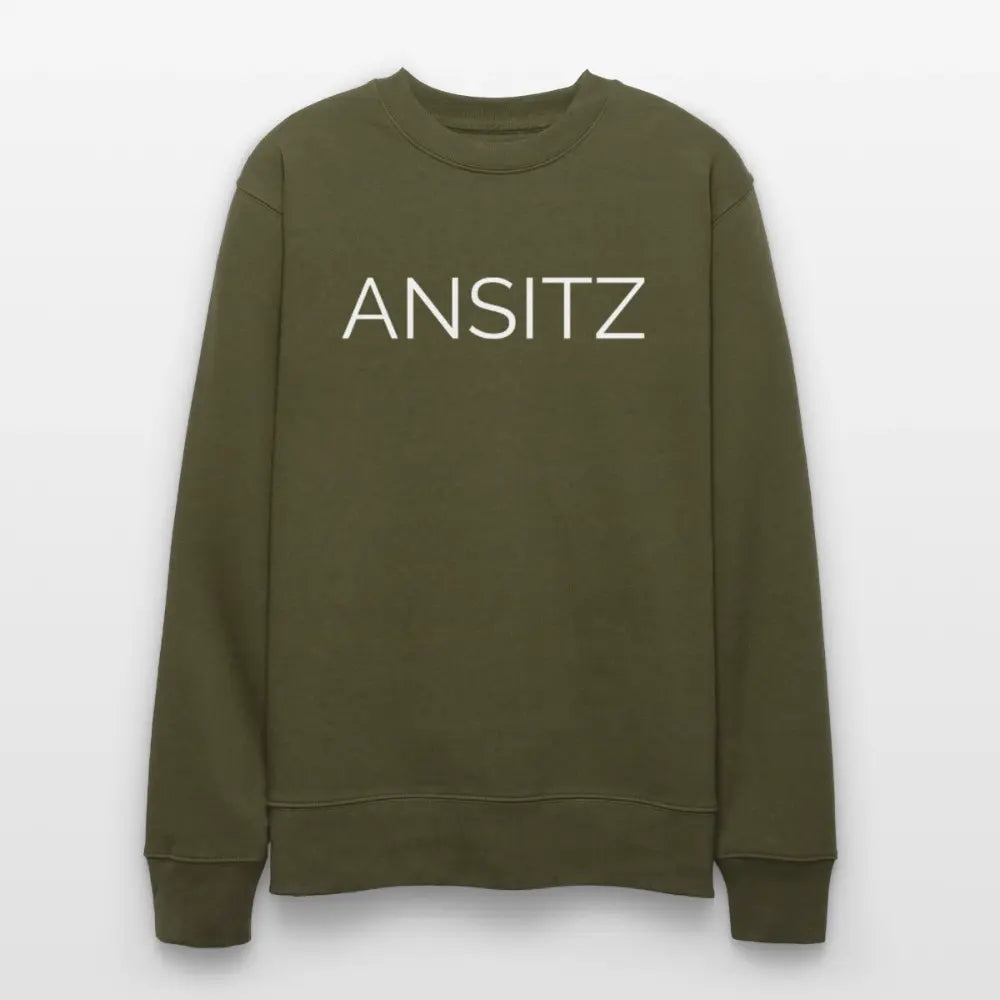 ANSITZ 2.0 - Sweatshirt Unisex - White Print - Khaki