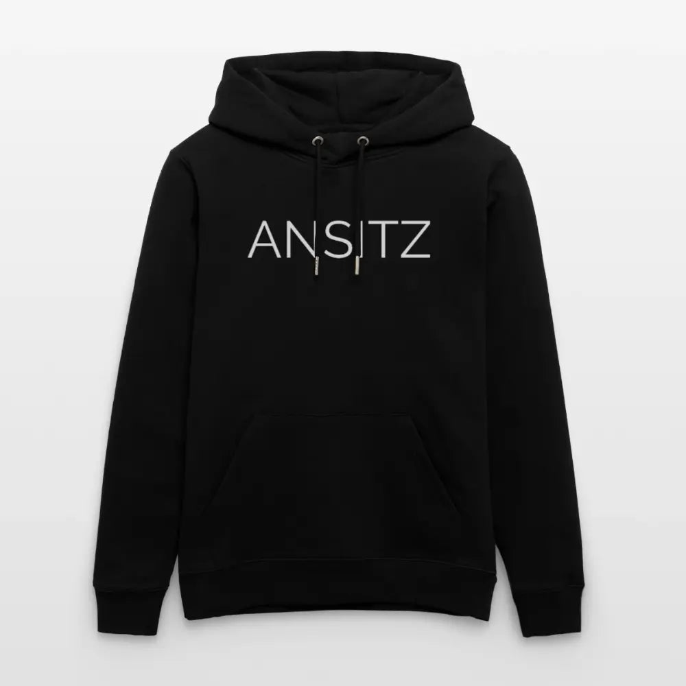 ANSITZ 2.0 - Hoodie Unisex - White Print - Schwarz