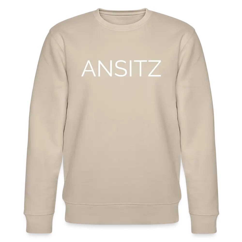 ANSITZ 2.0 - Sweatshirt Unisex - White Print - Beige