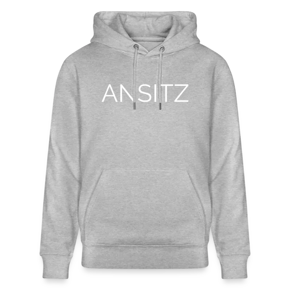 ANSITZ 2.0 - Hoodie Unisex - White Print - Grau meliert
