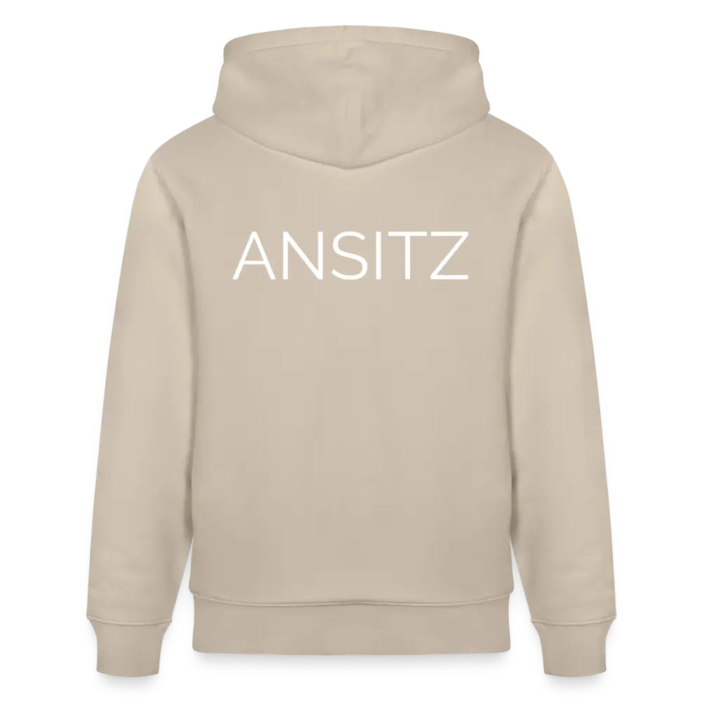 ANSITZ 1.0 - Hoodie Unisex - White Print - Beige