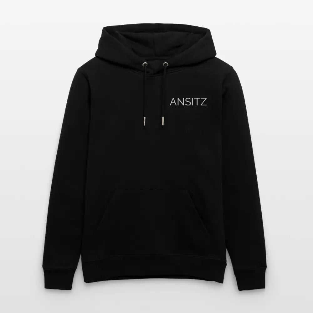 ANSITZ 1.0 - Hoodie Unisex - White Print - Schwarz
